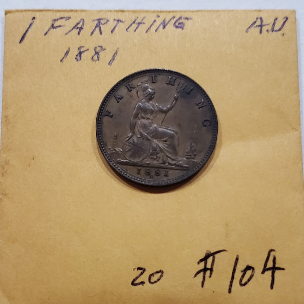 1881 GREAT BRITAIN FARTHING HIGH GRADE #104