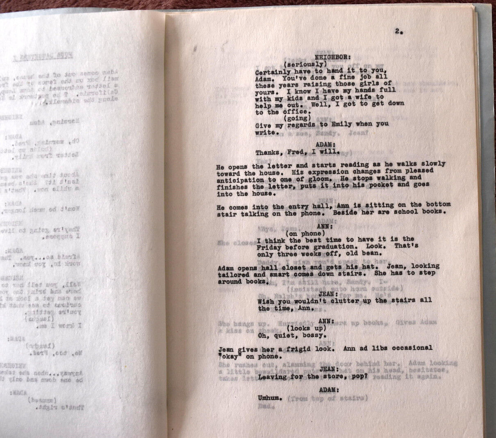 Michael Raffetto " Four Daughters I " Original Script
