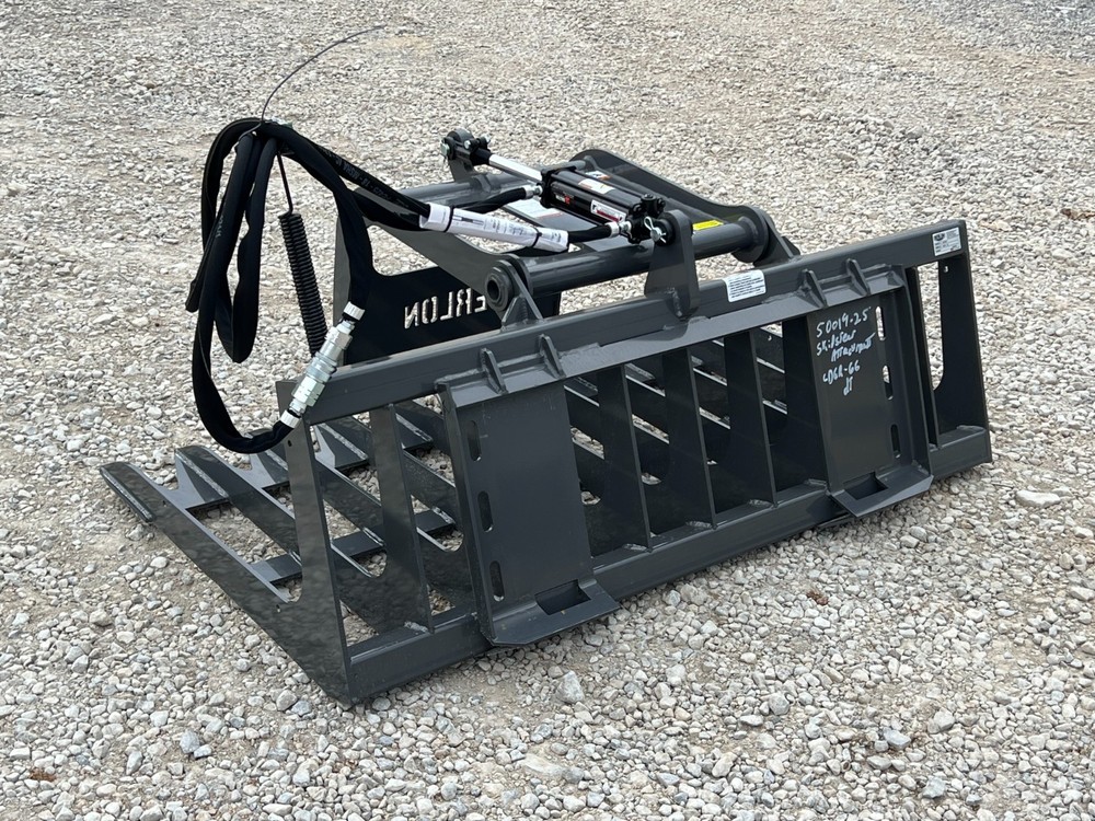 Berlon 66" Compact Tractor Root Brush Grapple Attachment Fits Skid Steer Loader