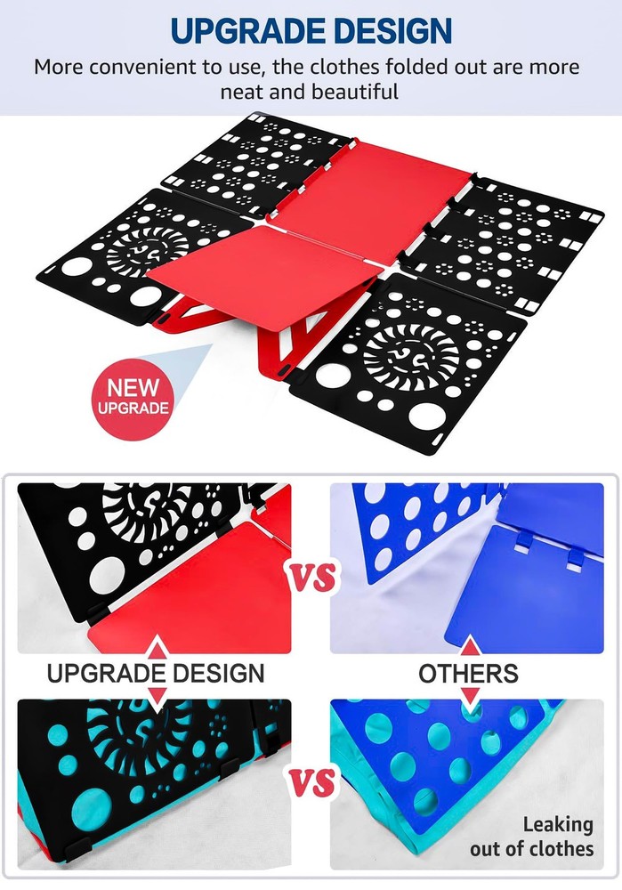 Black/Red Version 3 Shirt Folding Board T Shirts Clothes Folder Plastic