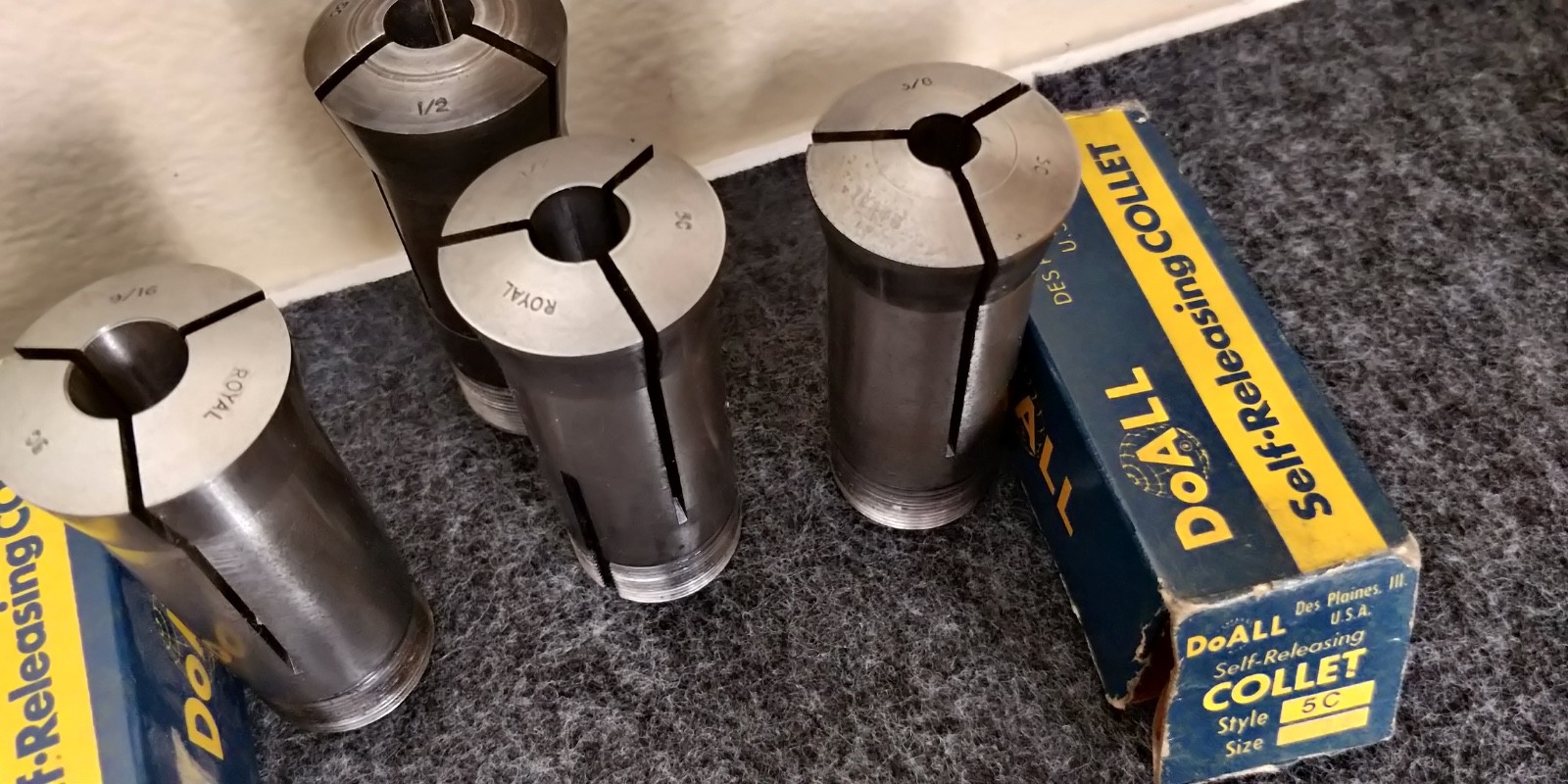 DoALL (Royal) 5C Round Collet Set 10 piece 3/16 - 1"