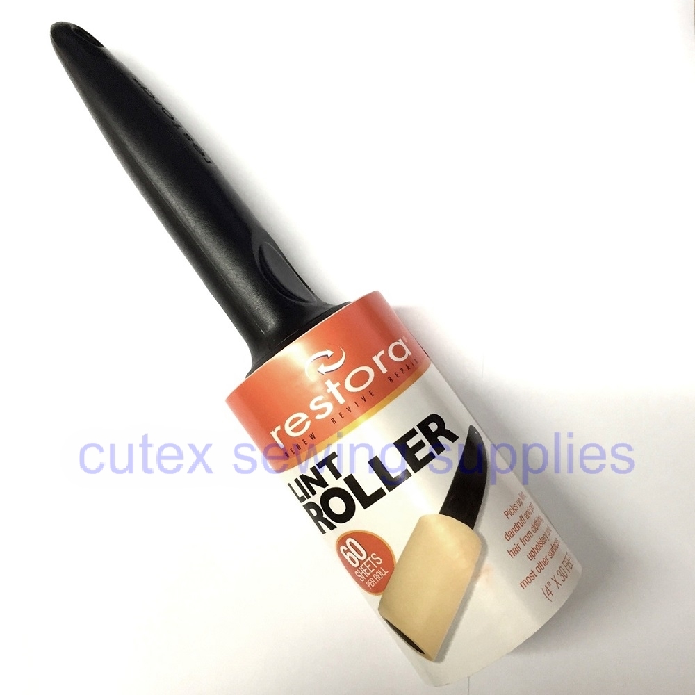 Restora Lint Roller Removers 60 Adhesive Sheets Rollers - 12 Rolls With Handle