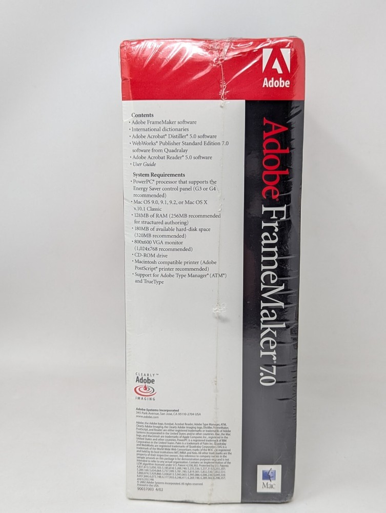 Adobe FrameMaker 7.0 for Mac Full Retail - SEALED NEW