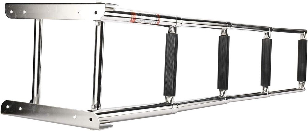 4 Step Stainless Telescoping Ladder Slide Under Platform Mount Boarding Ladder