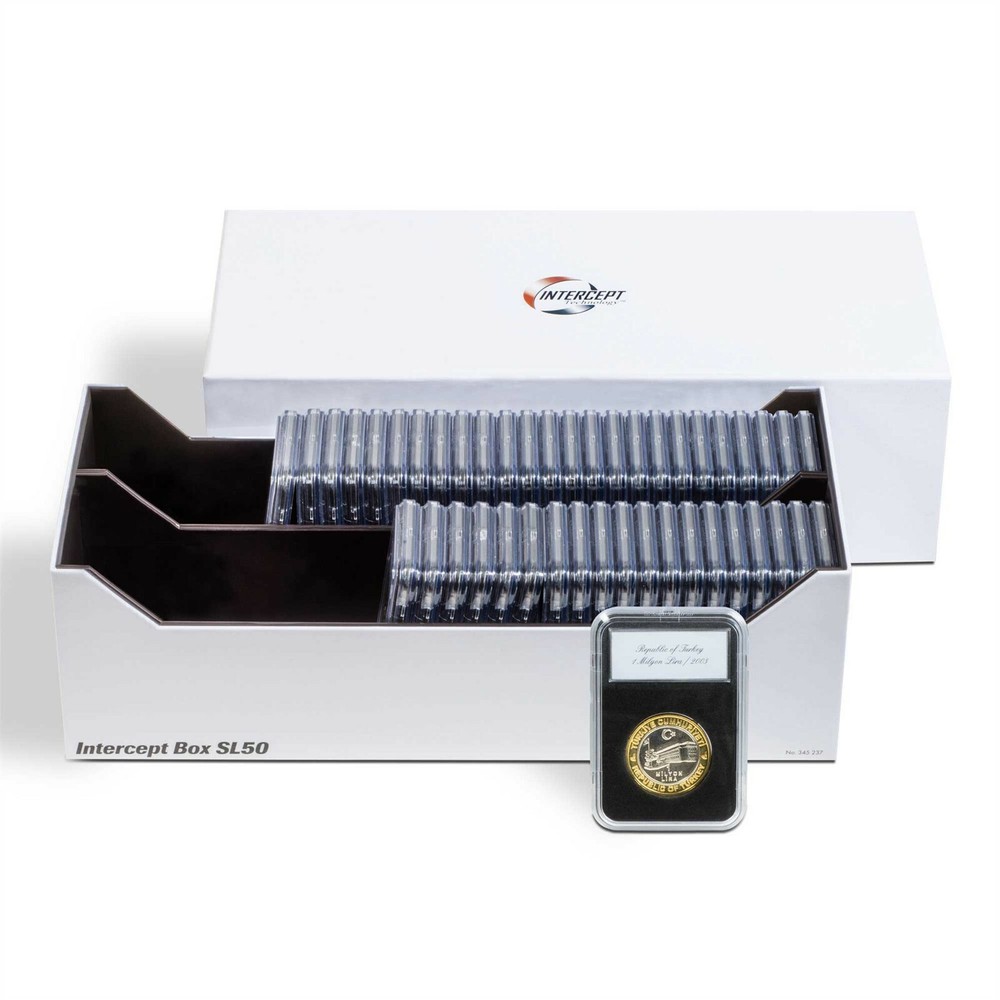 3 Lighthouse Intercept Shield Double Row Certified Coin Slab Boxes Long Term