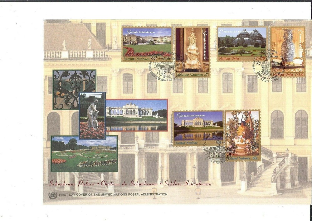 1998 Schonbrunn Palace Large FDC - All Three Offices - Mint