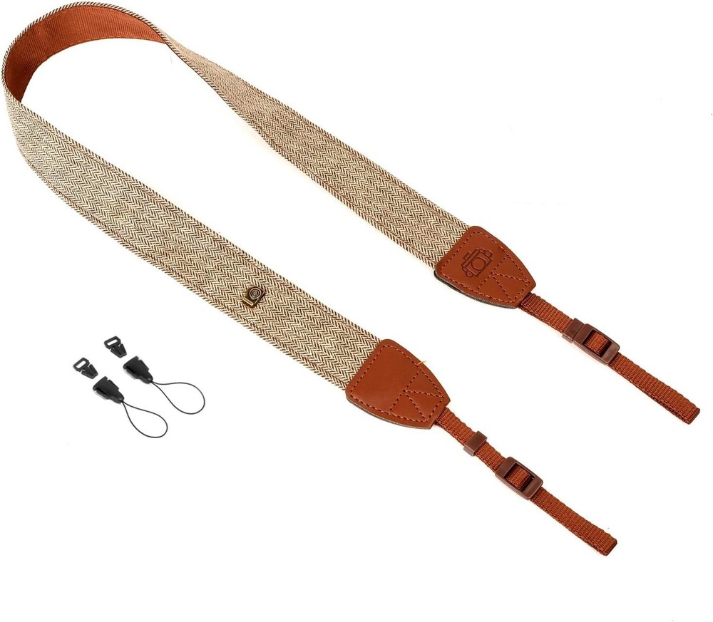 Camera Strap Brown Canvas Neck Shoulder Strap with Quick Release Buckles for ...