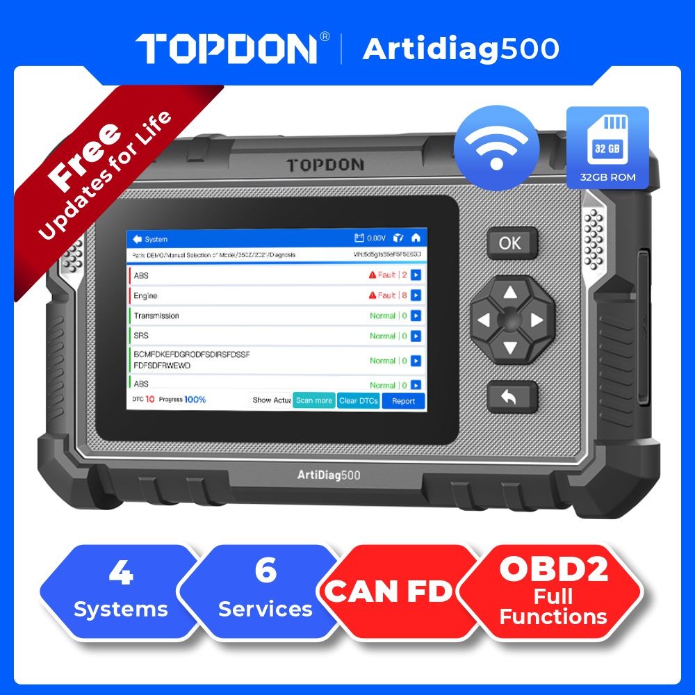 2026 Topdon AD500 OBD2 Scanner Car Diagnostic Tool ABS SRS Engine Code Reader