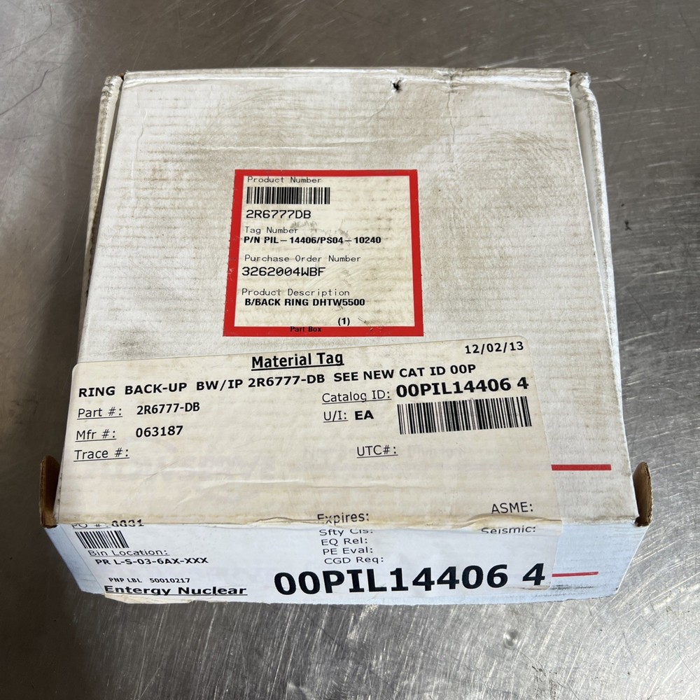 Flowserve Back Up Ring Part No 2R6777-DB Nos Surplus