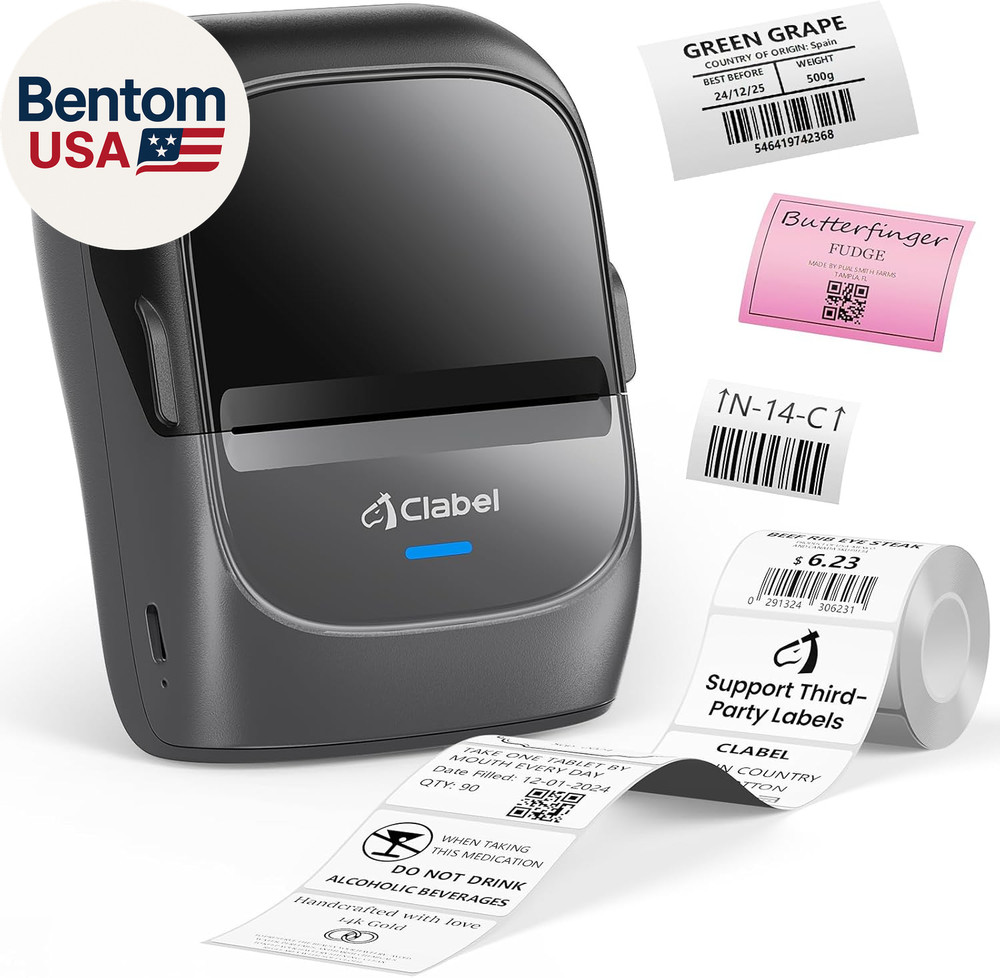 Label Maker Machine with Tape, 221B Thermal Bluetooth Label Printer 2 Inch Porta