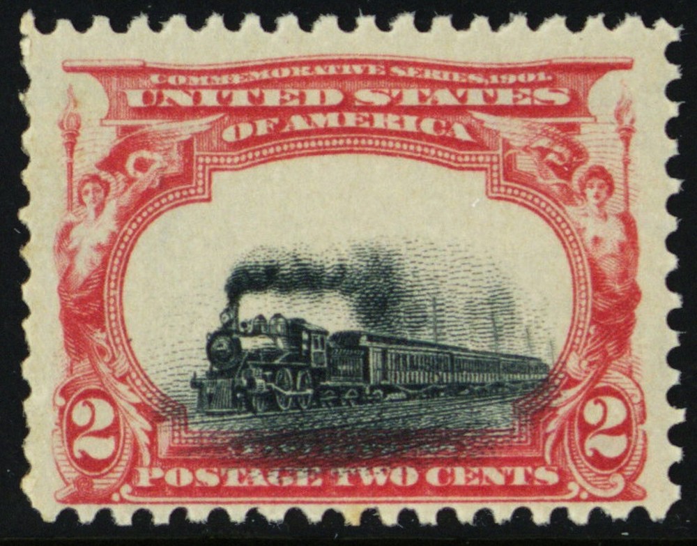 295 Var Mint 2¢ - Extreme Low Train Vignette Color Shift Error - Stuart Katz