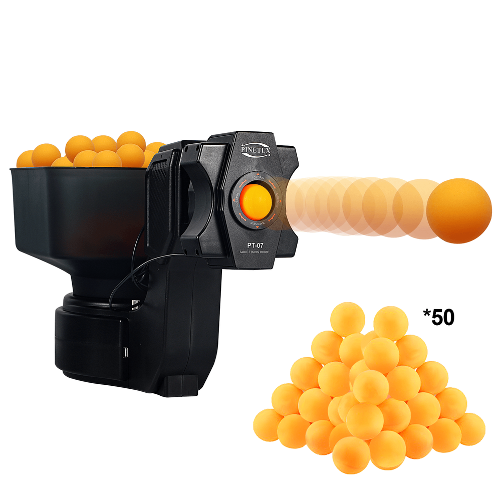 Table Tennis Robot Automatic Ping Pong Machine Training Exercise With 50 Balls