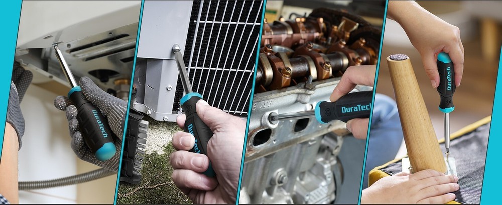 DURATECH Screwdriver, Multi-Function Screw Driver with 60 Replaceable Cr-V Bits