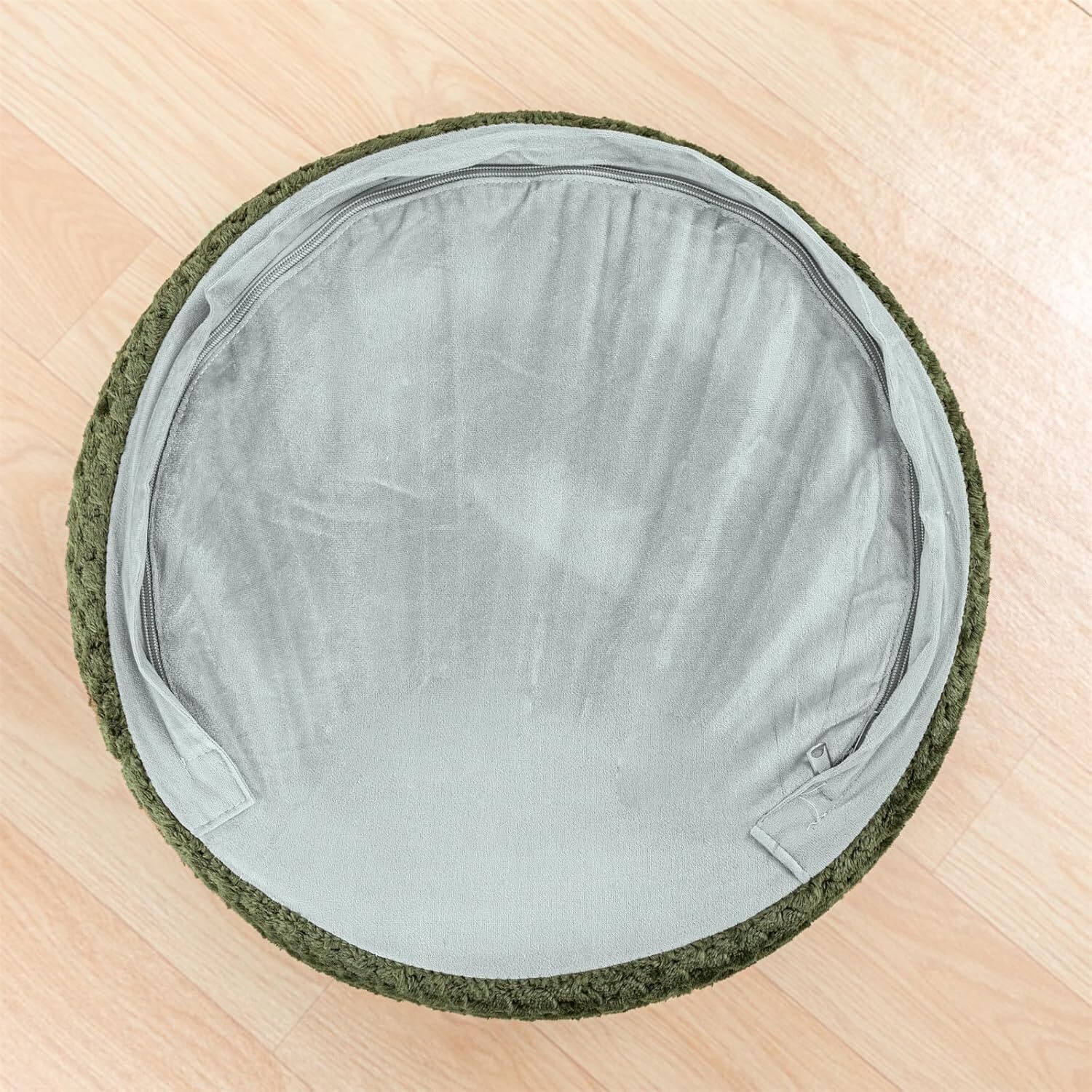 Ottoman Foot Rest Stuffed Round Floor Pouf Cushion Bean Bag Pouf 18X14 20x12 In