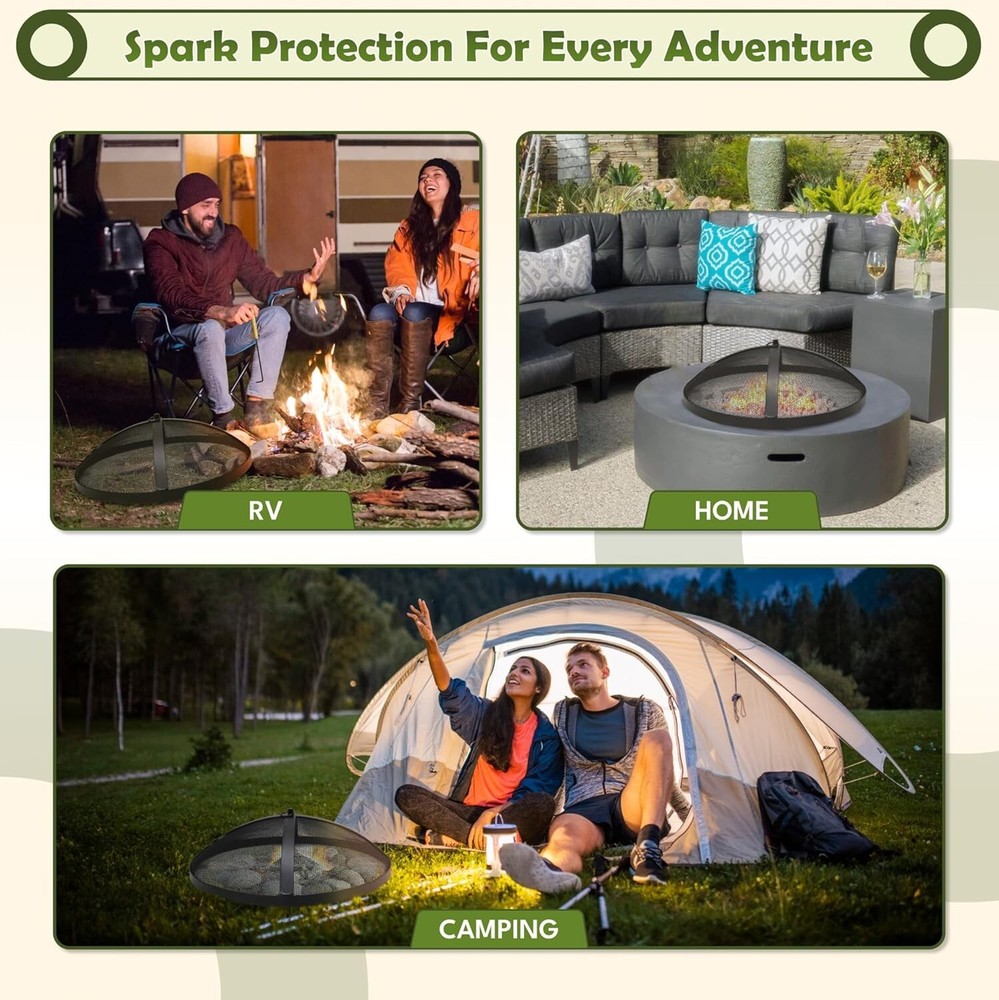 FEBTECH 18 Inch Fire Pit Spark Screen for Solo Stove Bonfire Accessories