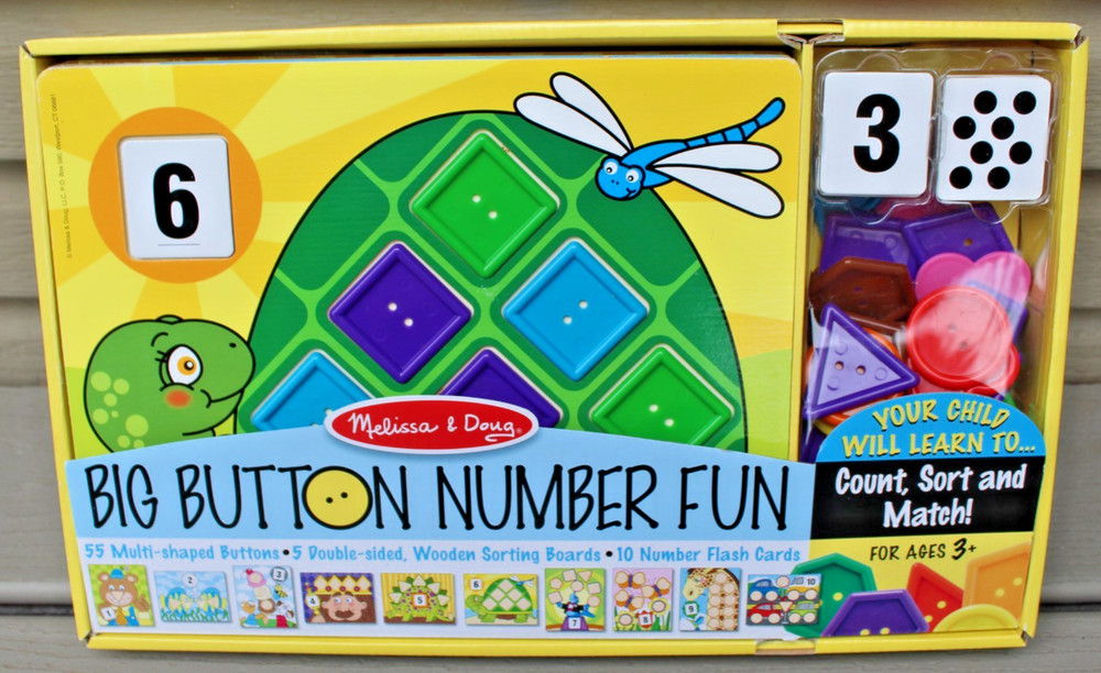 Melissa & Doug Big Button Number Fun Set Count Sort Match Learning Game PreK