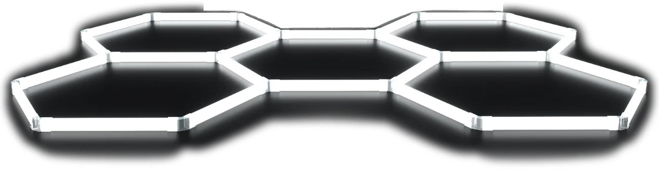 Hexagon Garage Lights: 192W 19200LM 5 Grids Hexagon Led Light 6500K Ultra Bright