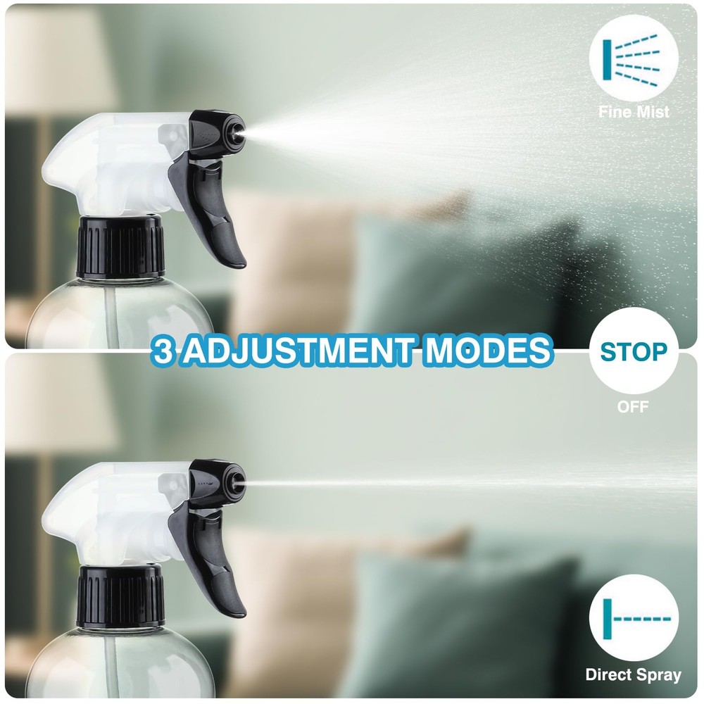 BPAFree Spray Bottle 10oz/300ml Adjustable MistStream Refillable