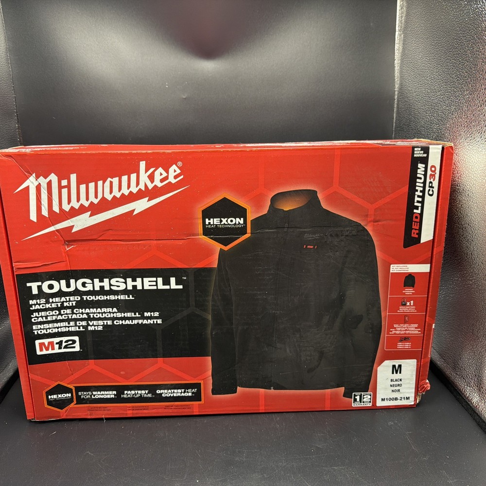 Milwaukee TOUGHSHELL M12 Heated Jacket Kit MEDIUM Black M100B-21M