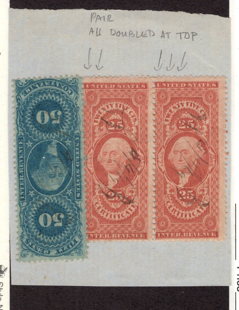 U.S. - R44c Pair, R54c - On Document