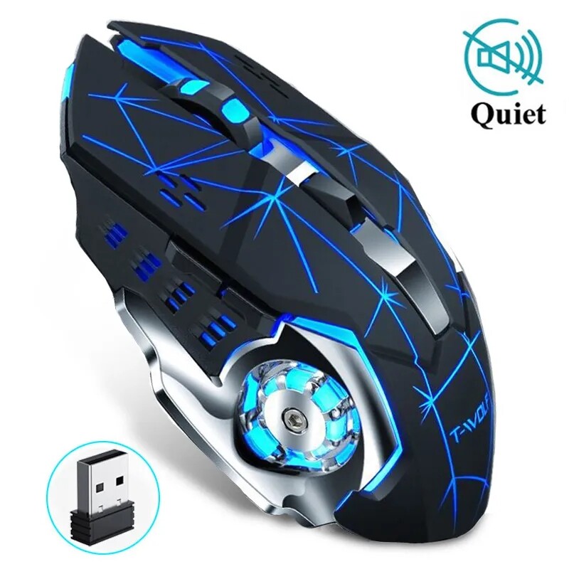 Wireless Gaming Mouse PC Rechargeable LED Light USB Computer Laptop Silent Mice