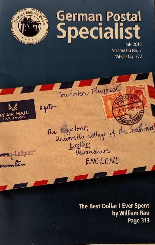 German Postal Specialist Jul 2015 Free German Trade Union Federation Airship Ads