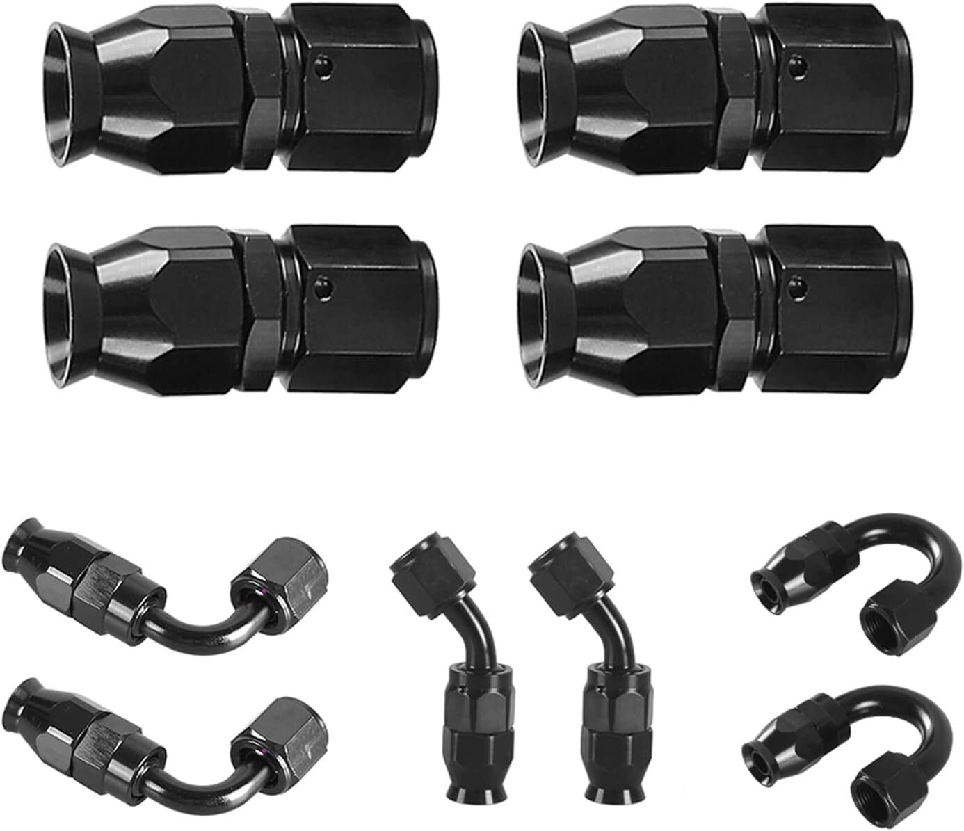 4AN-6AN-8AN-10AN Nylon Braided PTFE Fuel Line 10FT-30FT with 20 Fitting Hose Kit