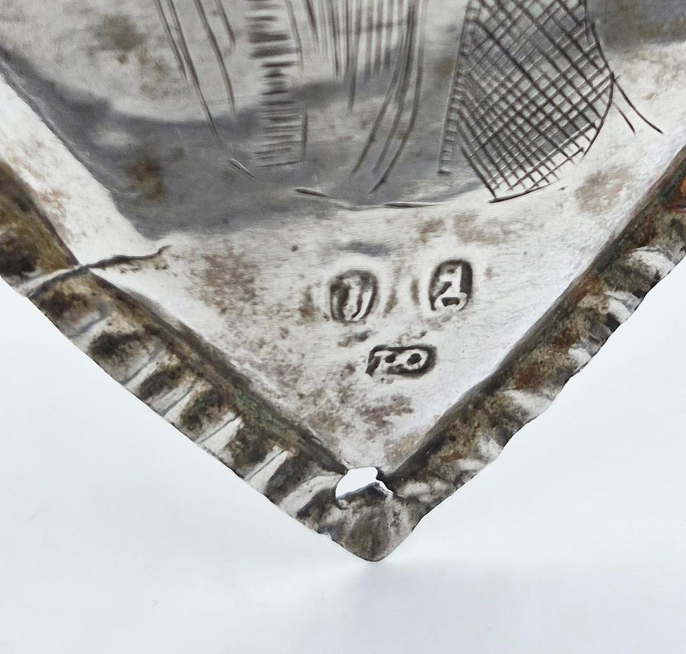 18TH CENTURY DUTCH SOLID SILVER ENGRAVED PLAQUE / PANEL c1765