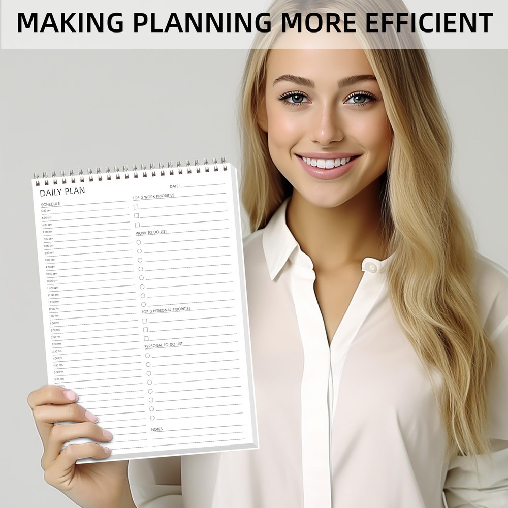 To Do List Notepad Half-Hour Hourly Schedules - Daily Planner Notepad Undated...