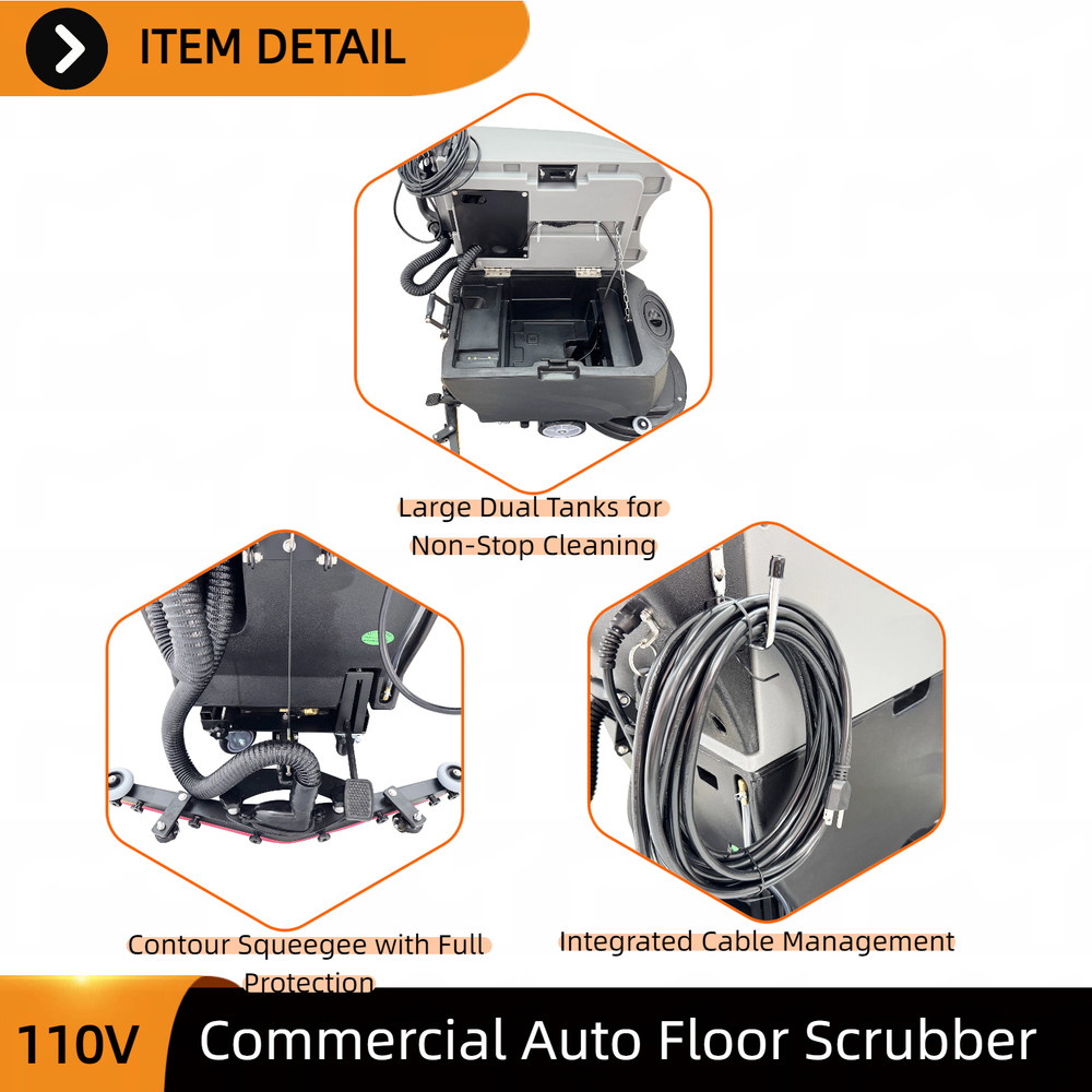 Commercial Automatic Floor Cleaner Machine 110V Multi-functional Scrubber-Dryer