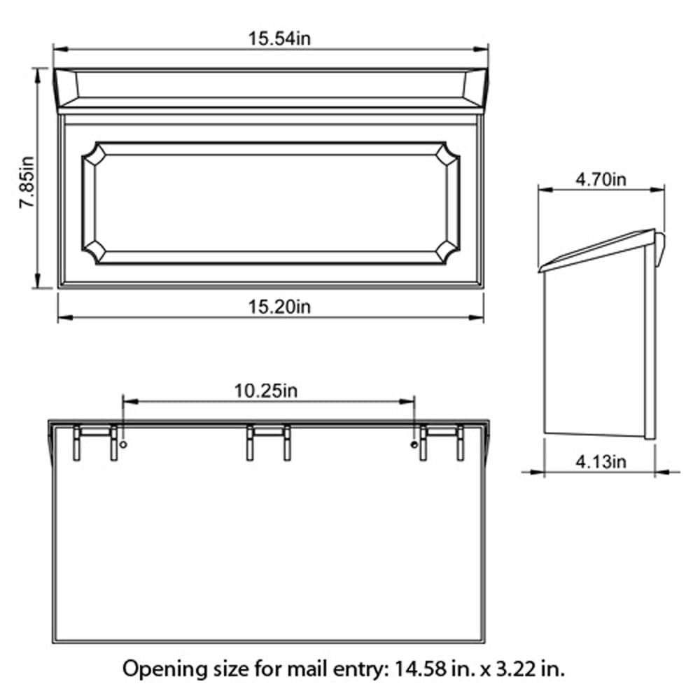Windsor Plastic Wall Mount Mailbox, WMH00WAM, White, Small Capacity