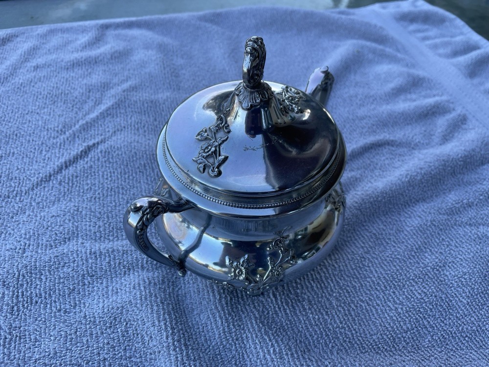 Vintage Reed & Barton Silverplate Tea Coffee Service Set 5 Piece With Platter