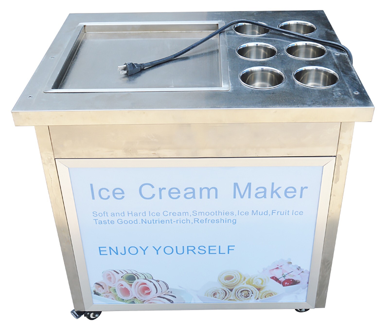 Thailand Ice Cream Roll Machine Fry Ice Cream Machine Frozen Yogurt Machine New