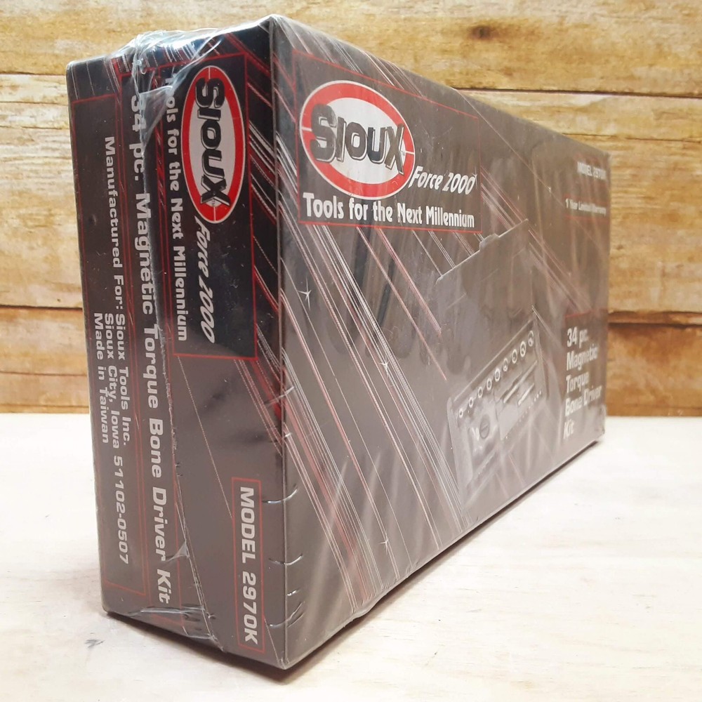 Sioux Force 2000 Model 2970K Magnetic Torque Bone Driver Kit 34 pc. Sealed!