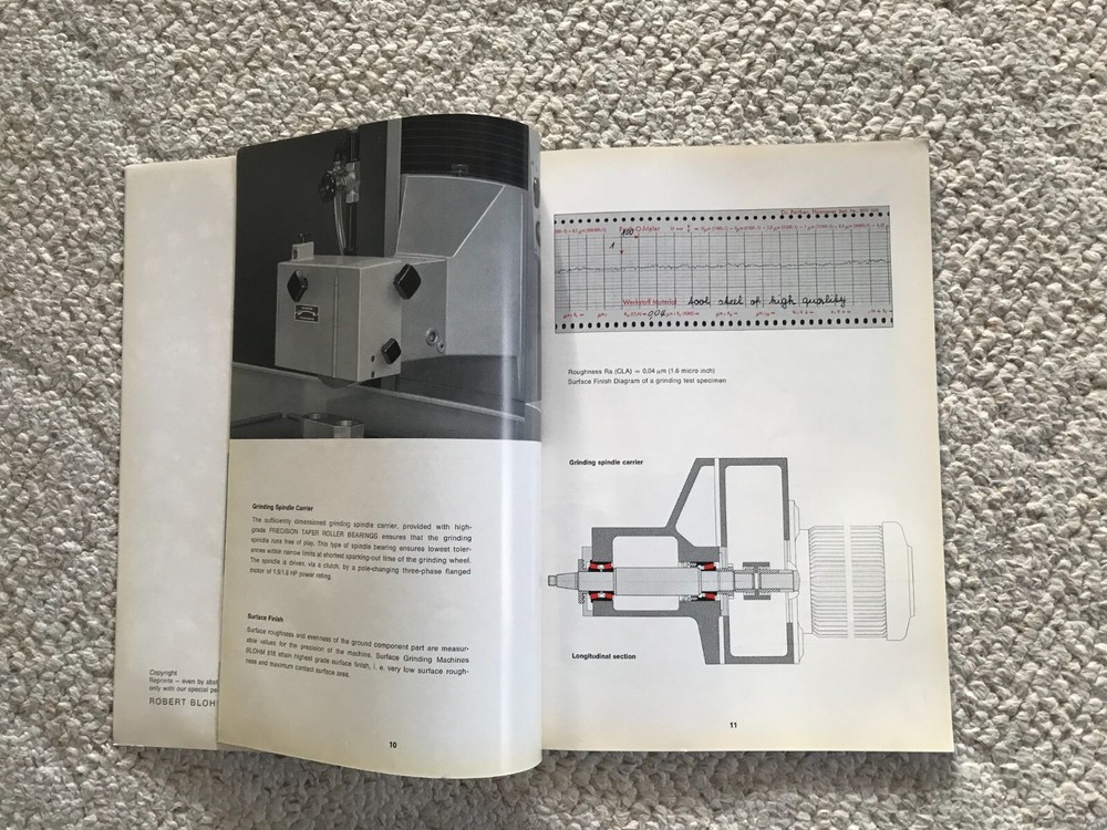 Blohm 818 Surface Grinding Machine Sales Catalog, Made in Germany