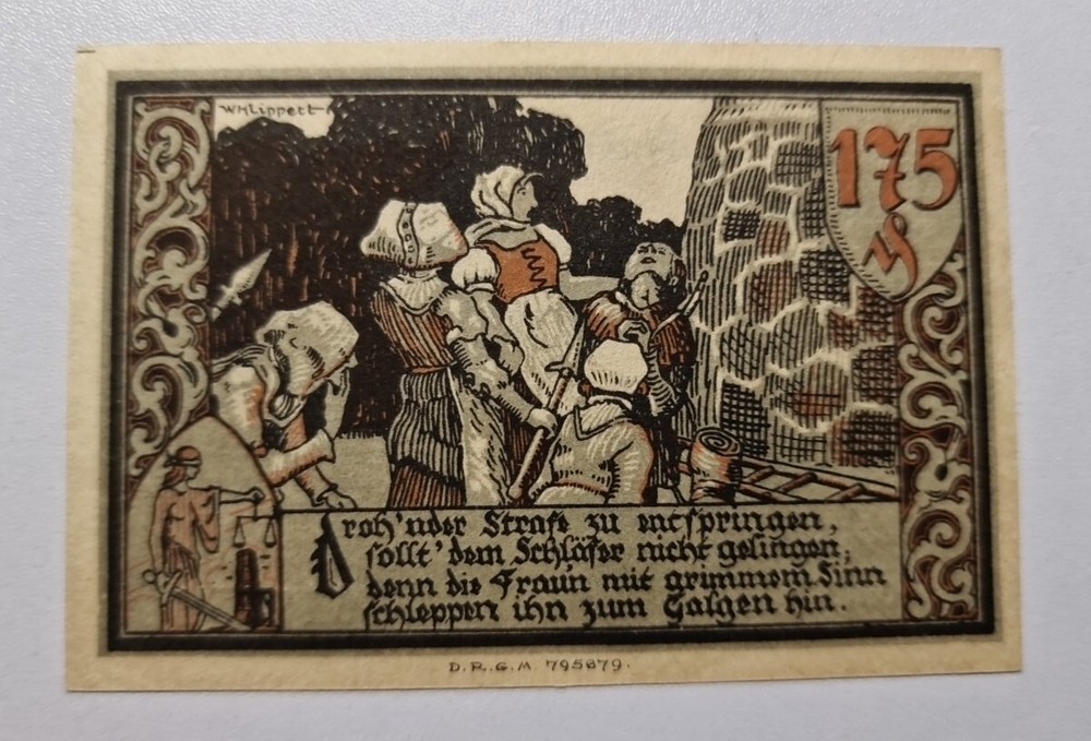 175 Pfennig  Excellent Condition Old BANKNOTE Germany