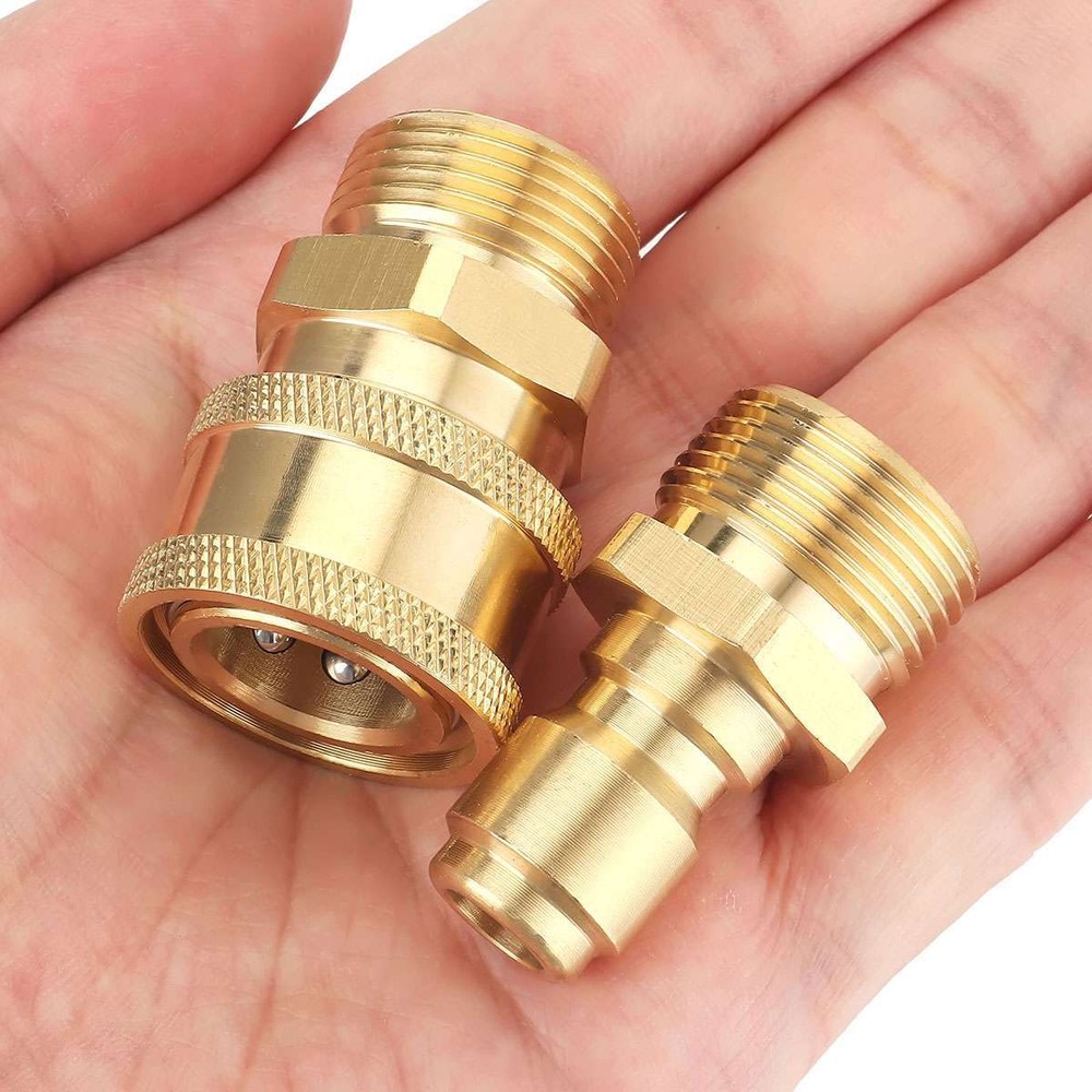 3/8" M22 Brass Pressure Washer Quick Release Connect Fitting Coupling Adapter