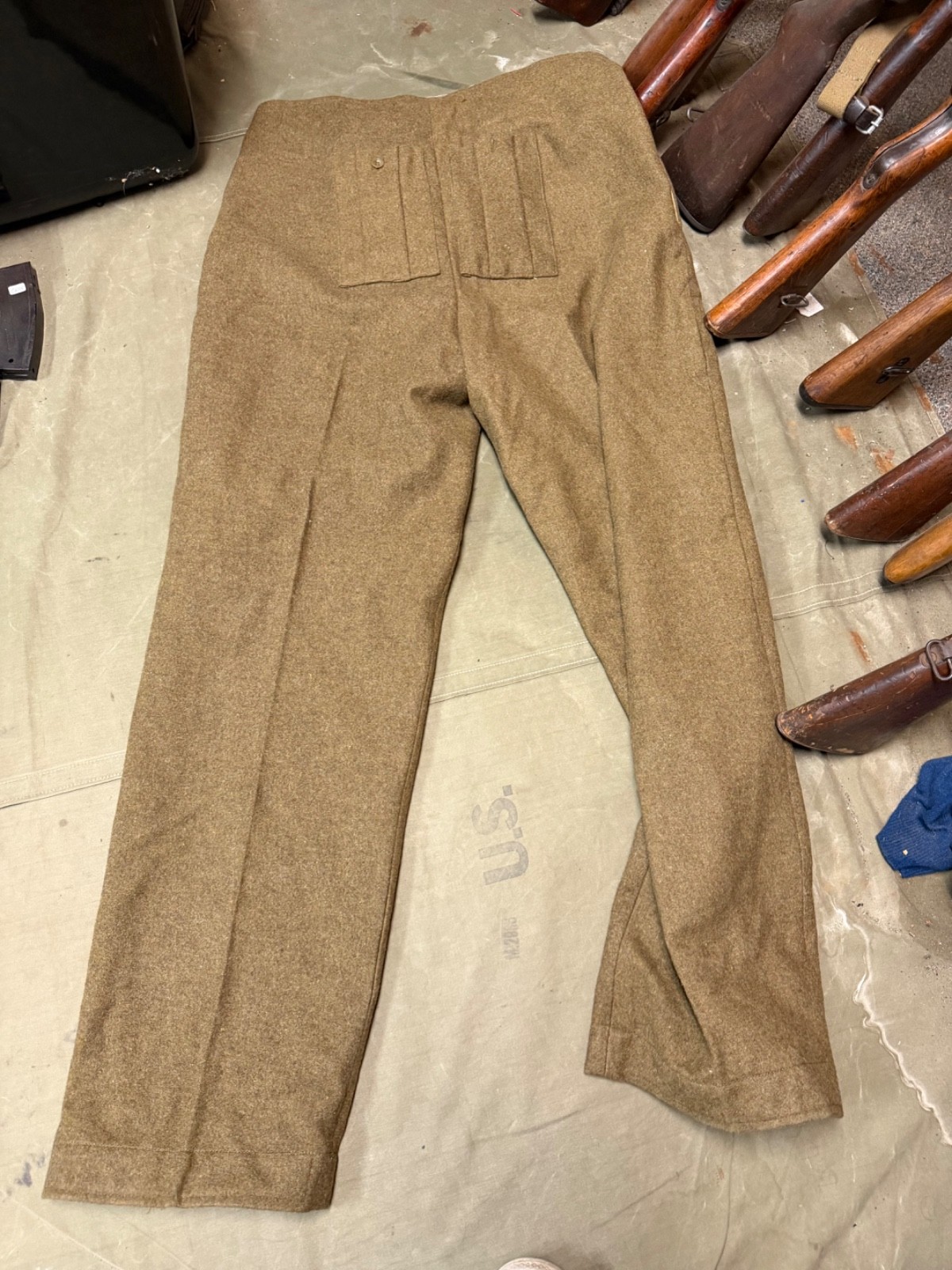 WWII BRITISH ARMY P1937 P37 WOOL BATTLEDRESS FIELD TROUSERS-SIZE 3XLARGE