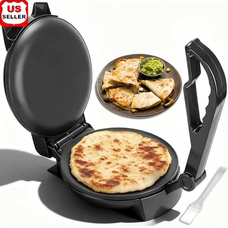 Electric Roti Maker Non Stick U-Shaped Plate Temperature Control Fast Heating US