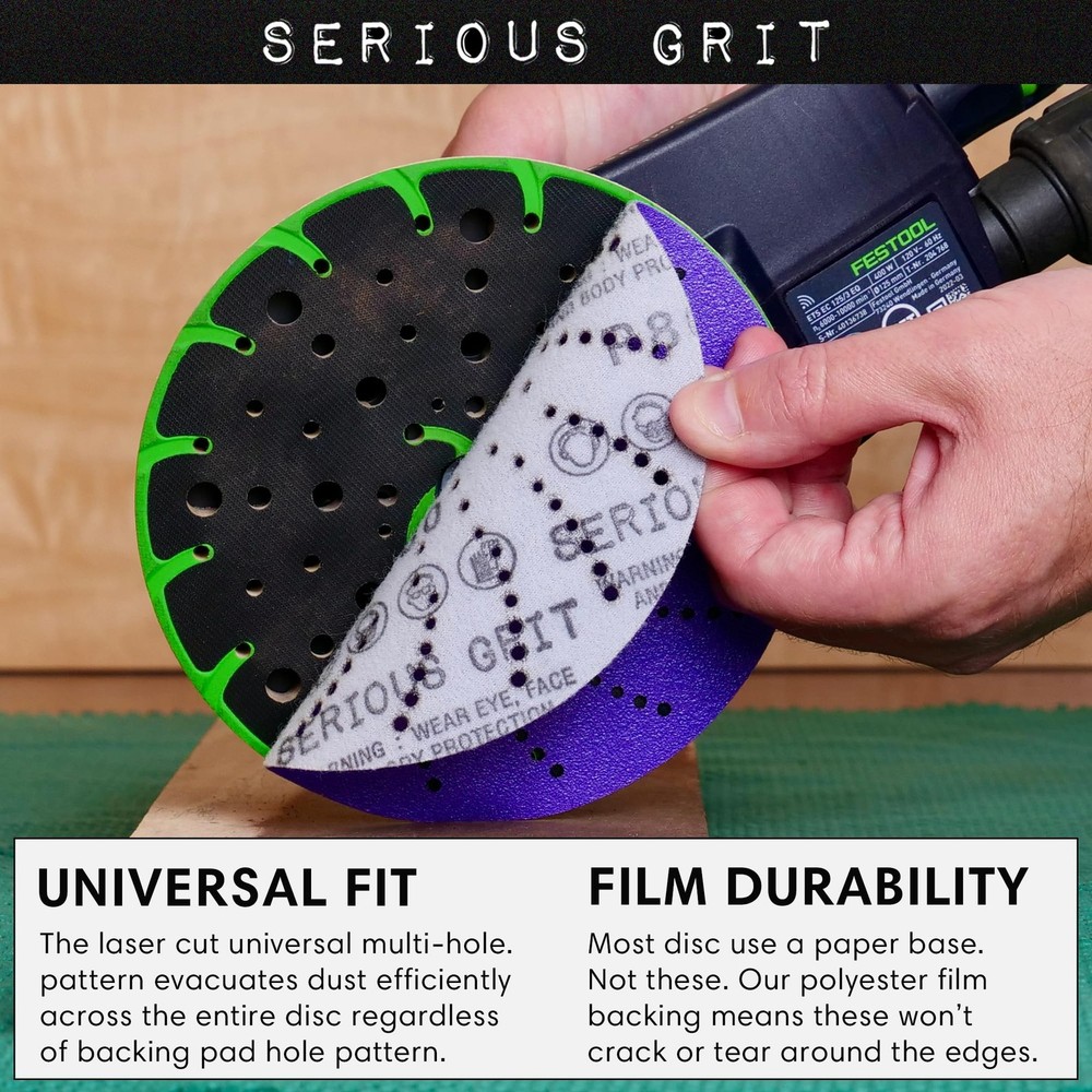 6-Inch 120 Grit Ceramic Multi-Hole Hook & Loop Sanding Discs - Advanced Grain...