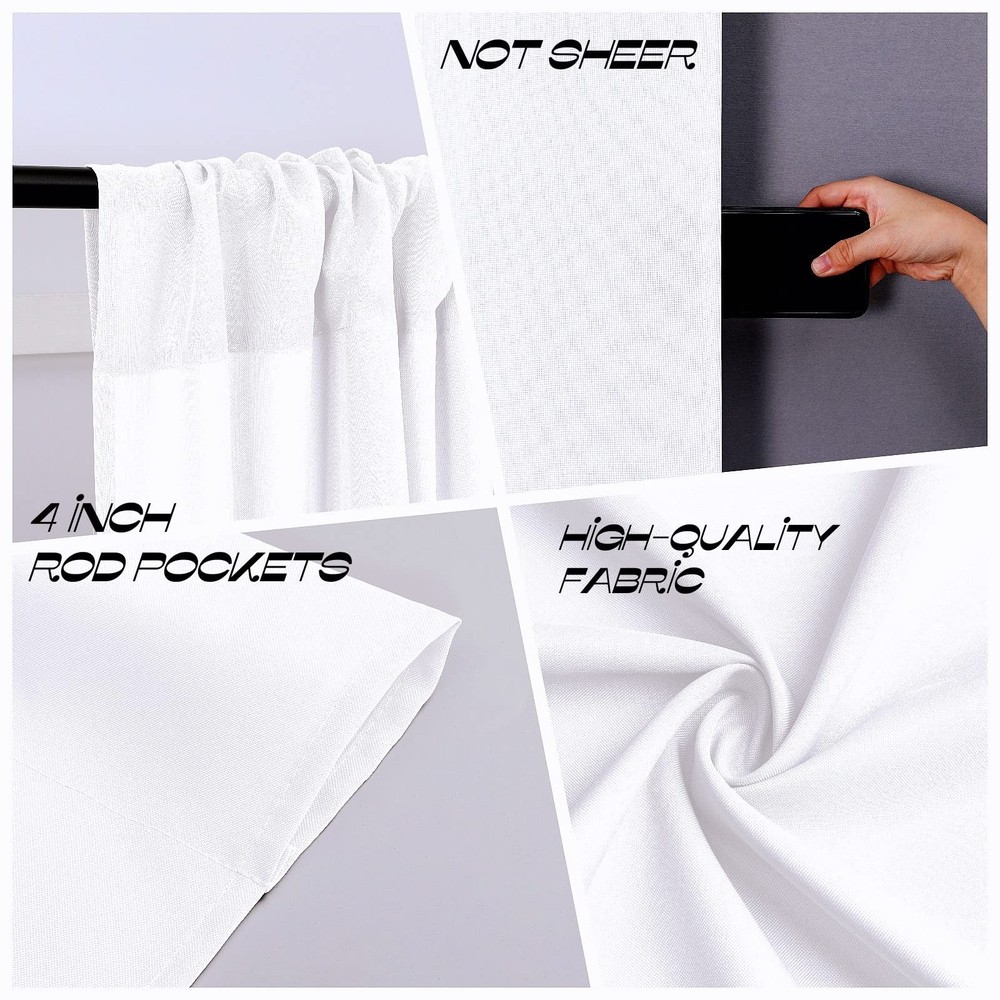 White Photography Backdrop Curtains 5x7 Ft Polyester Drapes Wedding Decor