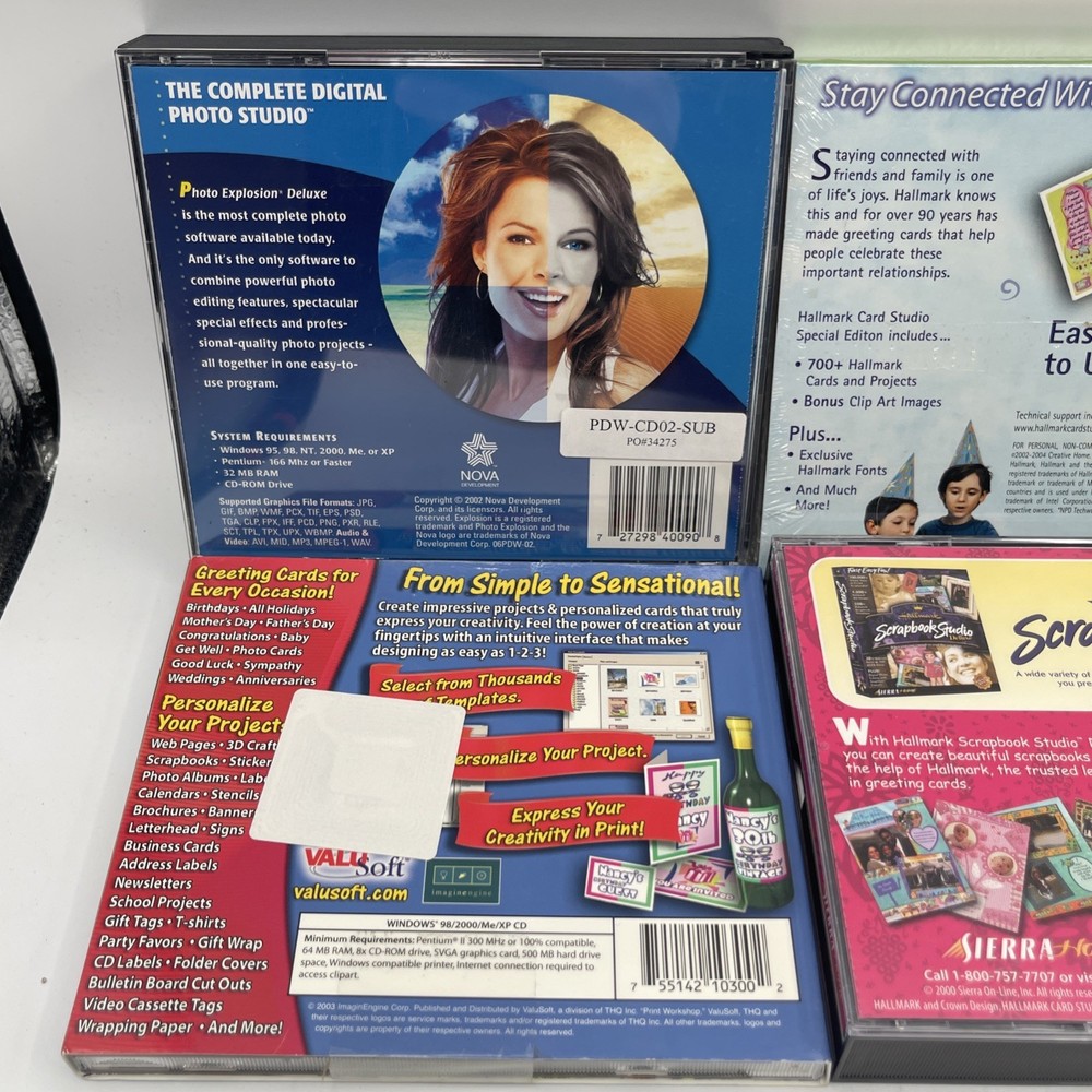 Windows 95 Art Lot PC CD-ROM Software Creative Hallmark Cards & Photo Studio