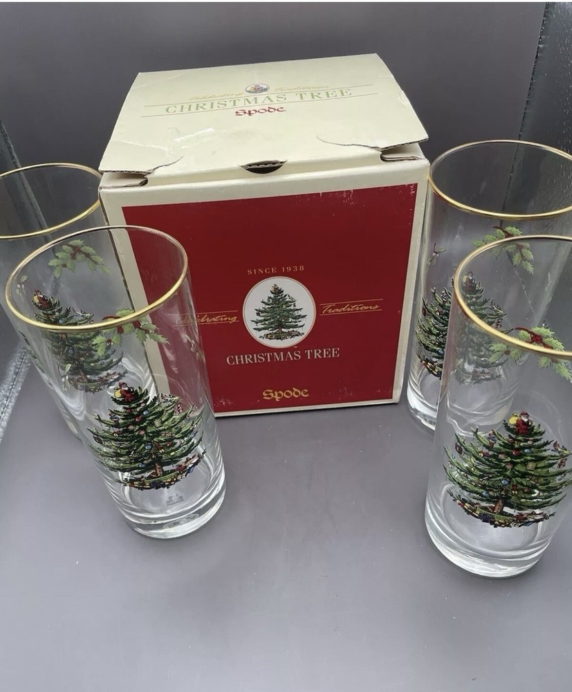 Spode Christmas Tree Highball Glassware Set Of 4