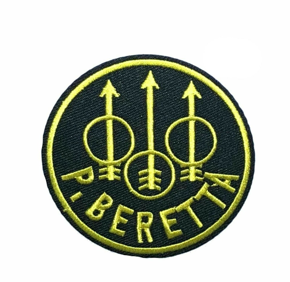P. Beretta Logo Patch Embroidered Hook Loop Applique Badge Tactical Morale