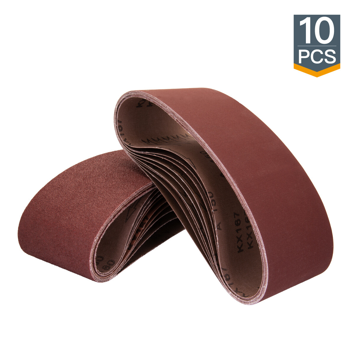 POWERTEC 3 x 21" Sanding Belt 60 Grit 10pcs Aluminum Oxide Sandpaper 110470