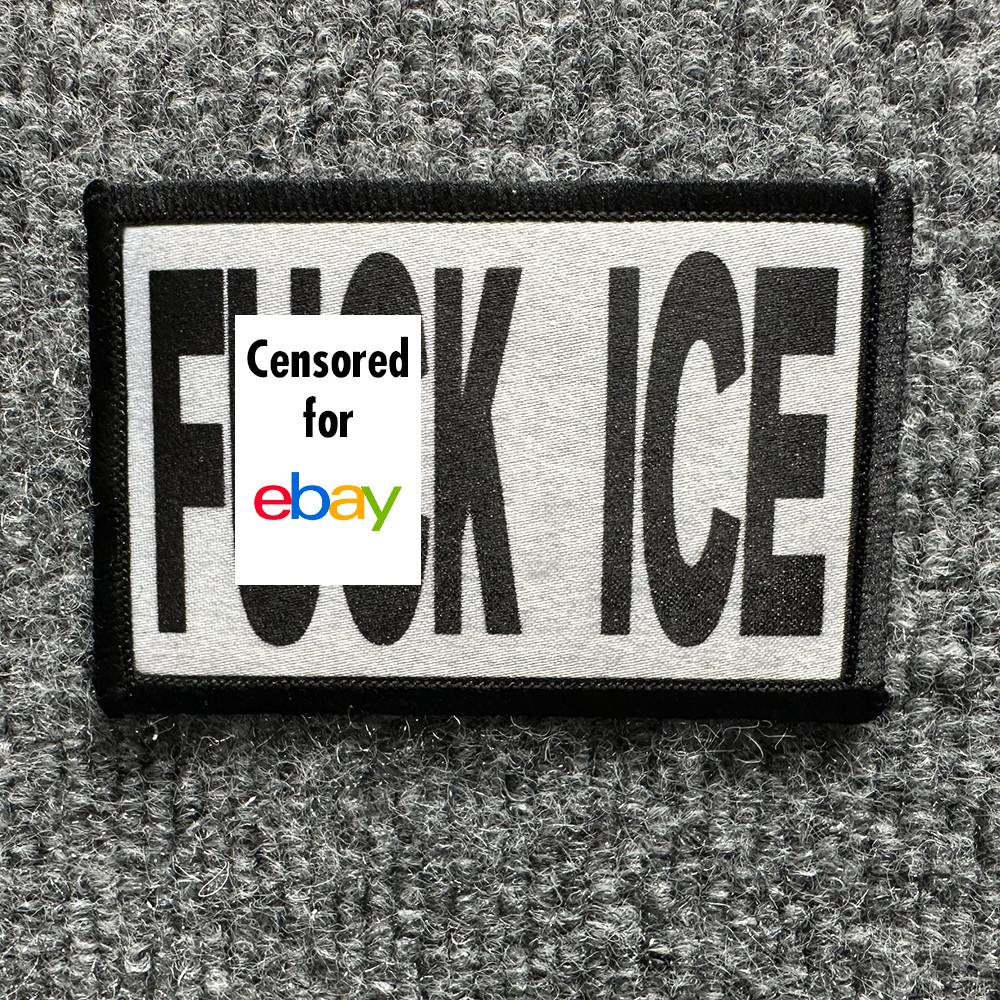 Anti-ICE Morale Patch Hook & Loop "F**k Ice" Block Letters - Black on White