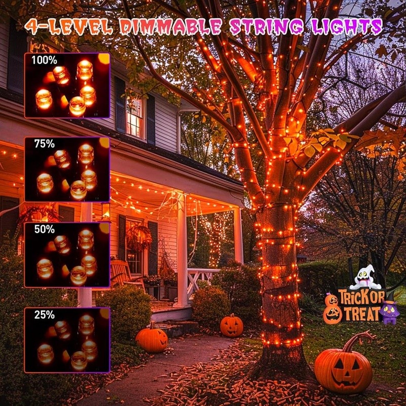 500 LED Halloween Decor Lights 173ft Color Changing String Lights with Remote