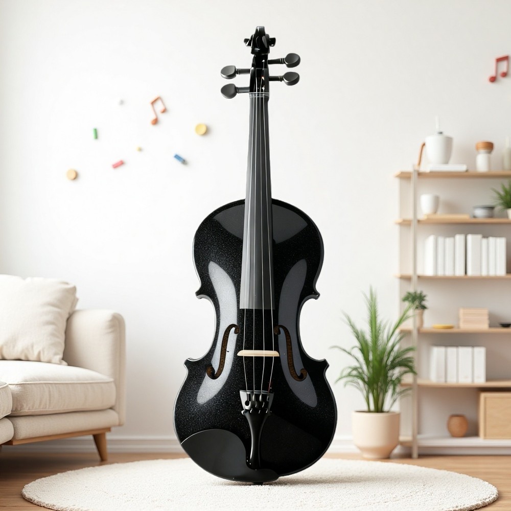 4/4 Full Size Beginner Acoustic Violin Set - Case Bow Rosin Student Black