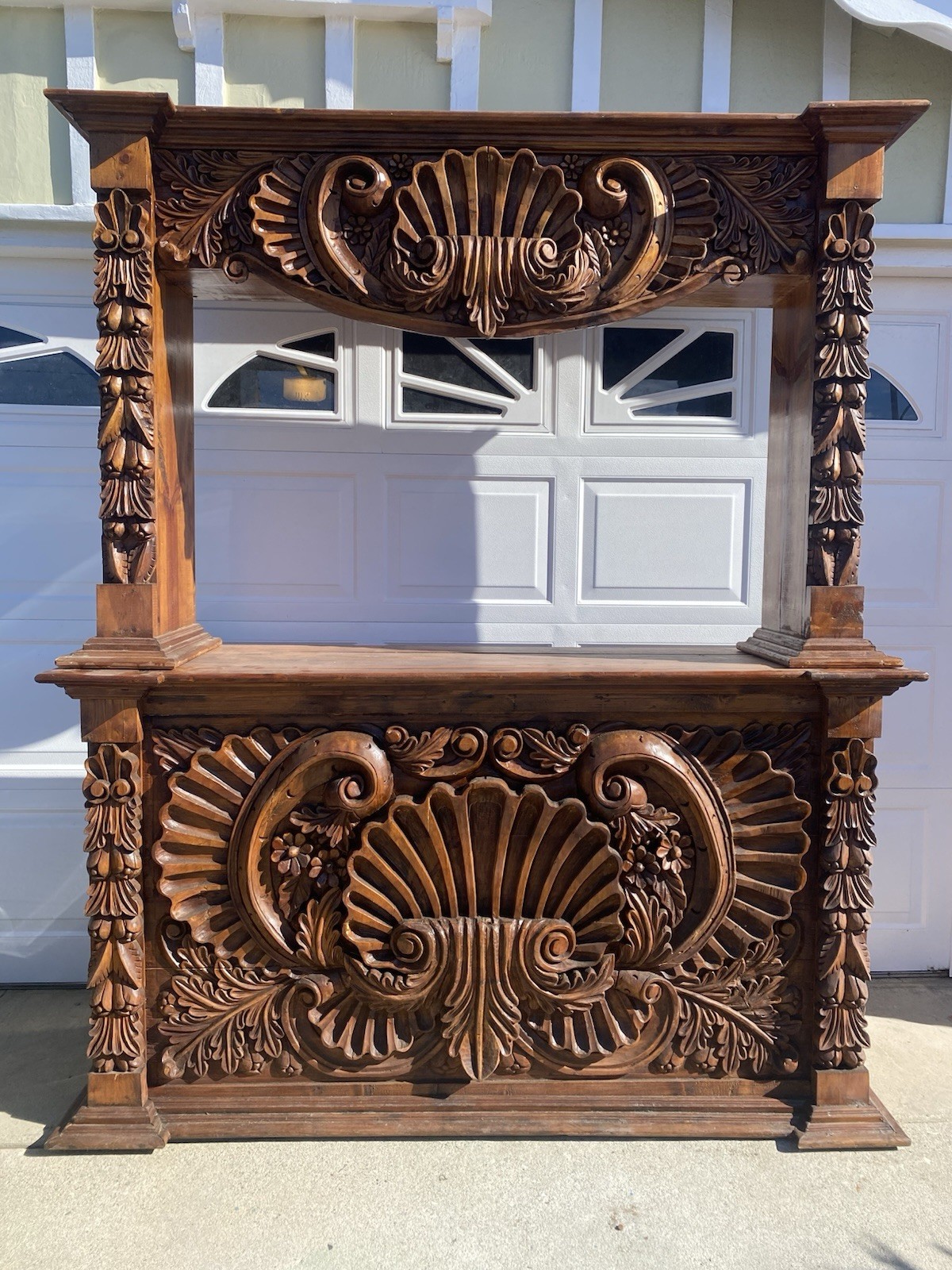Intricate Carved Spanish Rustic Bar