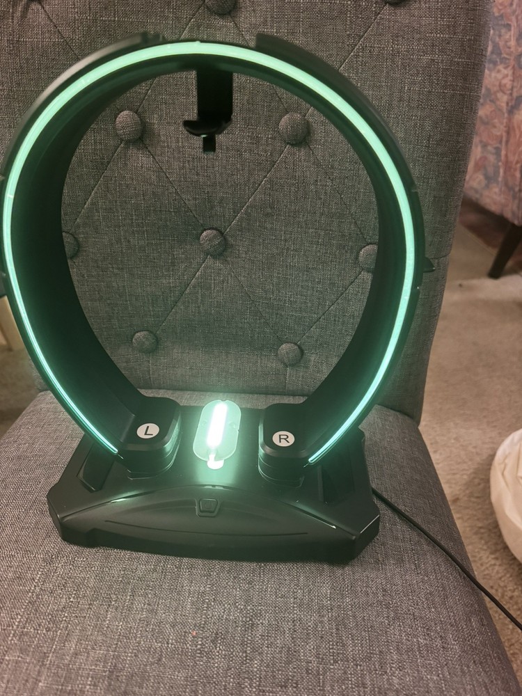 KDD RGB Headphone & Controller Stand with Light Modes - Foldable Black